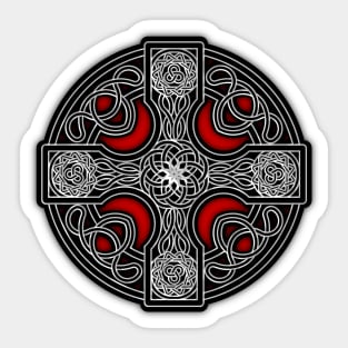 Celtic cross red Sticker